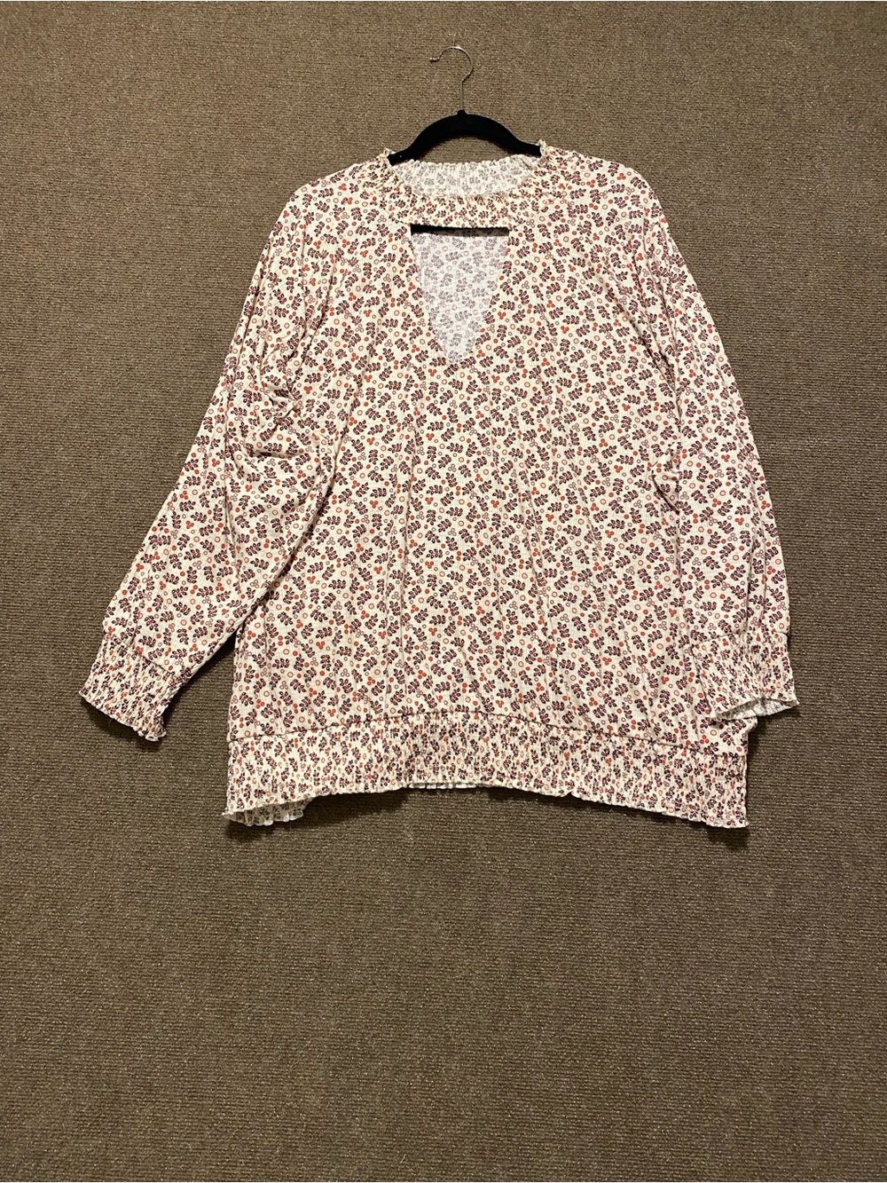 Torrid Floral Smocked Cutout Neckline Blouse Top 5X